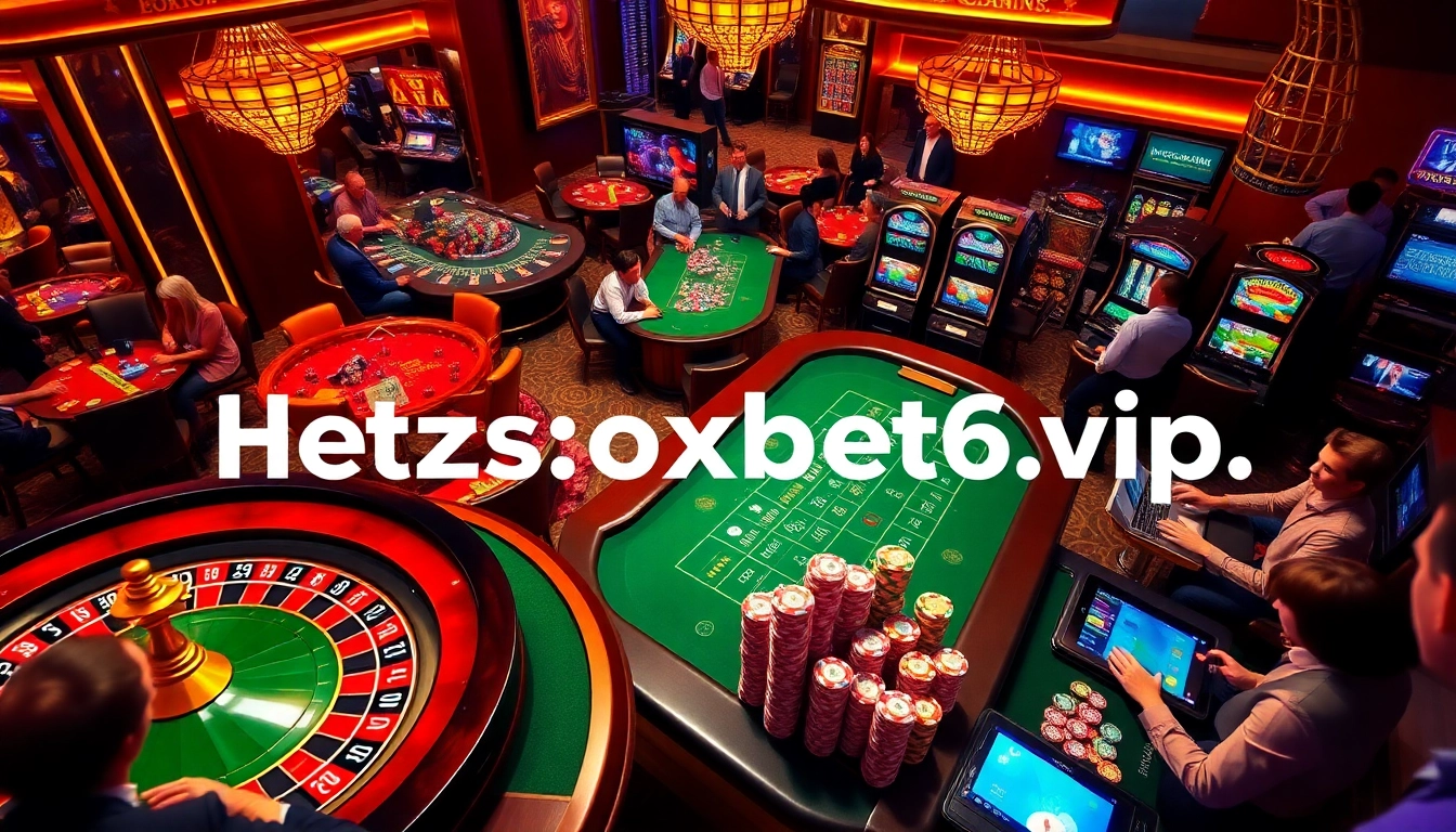 Exciting gambling action at https://oxbet6.vip/ featuring roulette wheels, poker chips, and online betting.