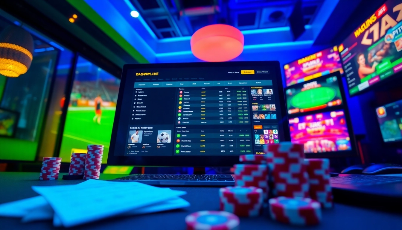 Exciting online betting scene on dagawin.live showcasing diverse gambling options and vibrant interface.