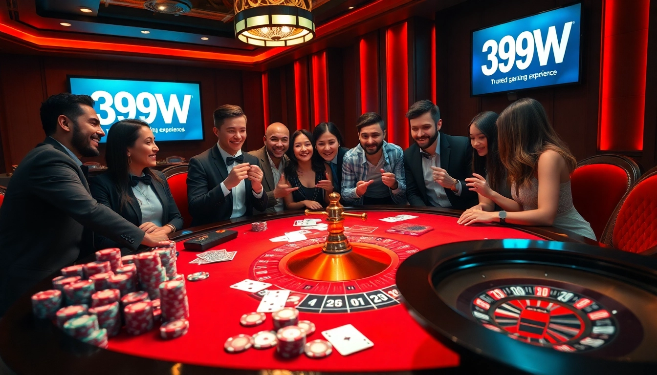 Experience luxury gaming at 399W with an exciting casino scene featuring vibrant poker action.
