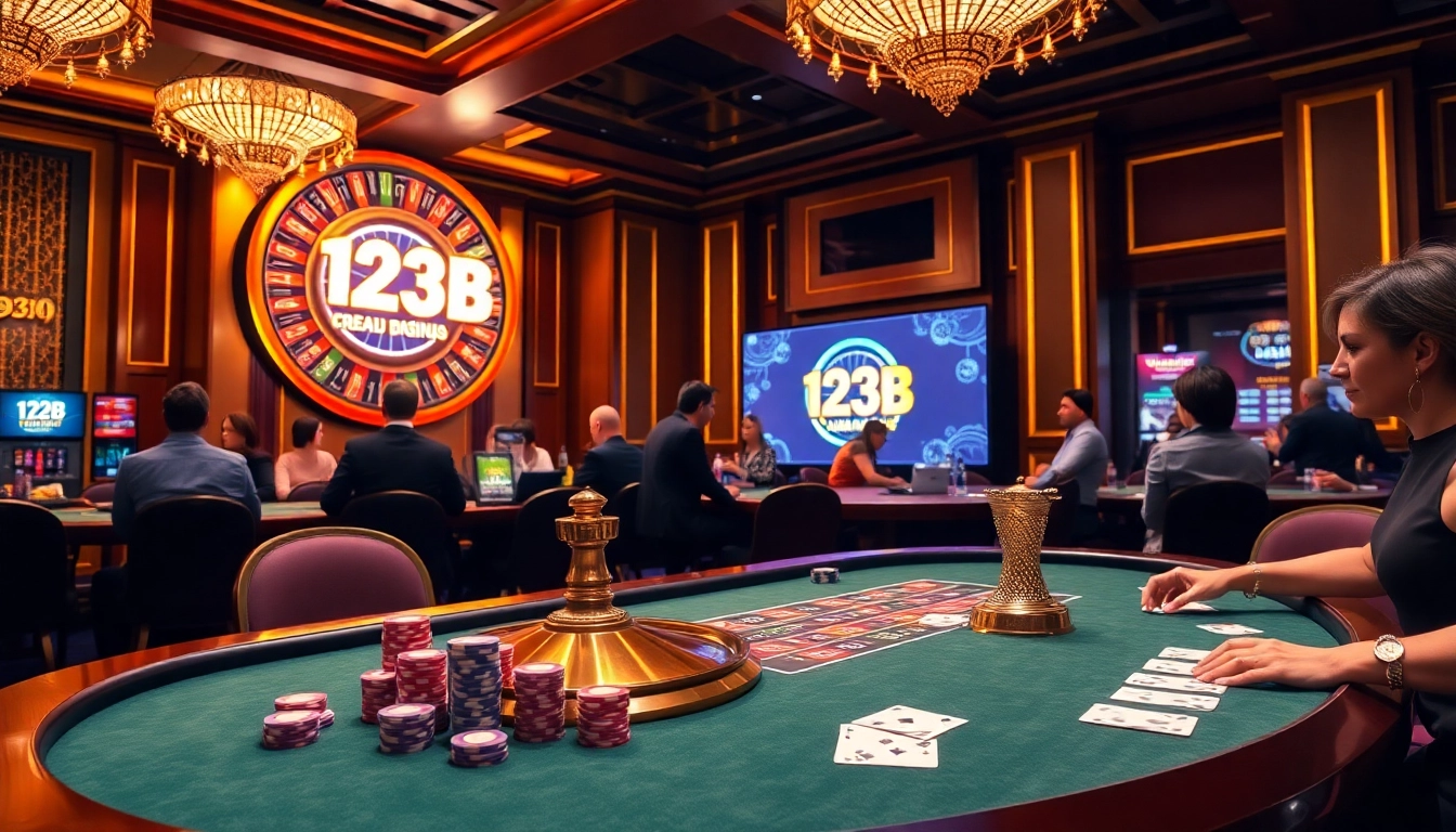 Experience the excitement of 123b with vibrant casino elements and dynamic gaming action.