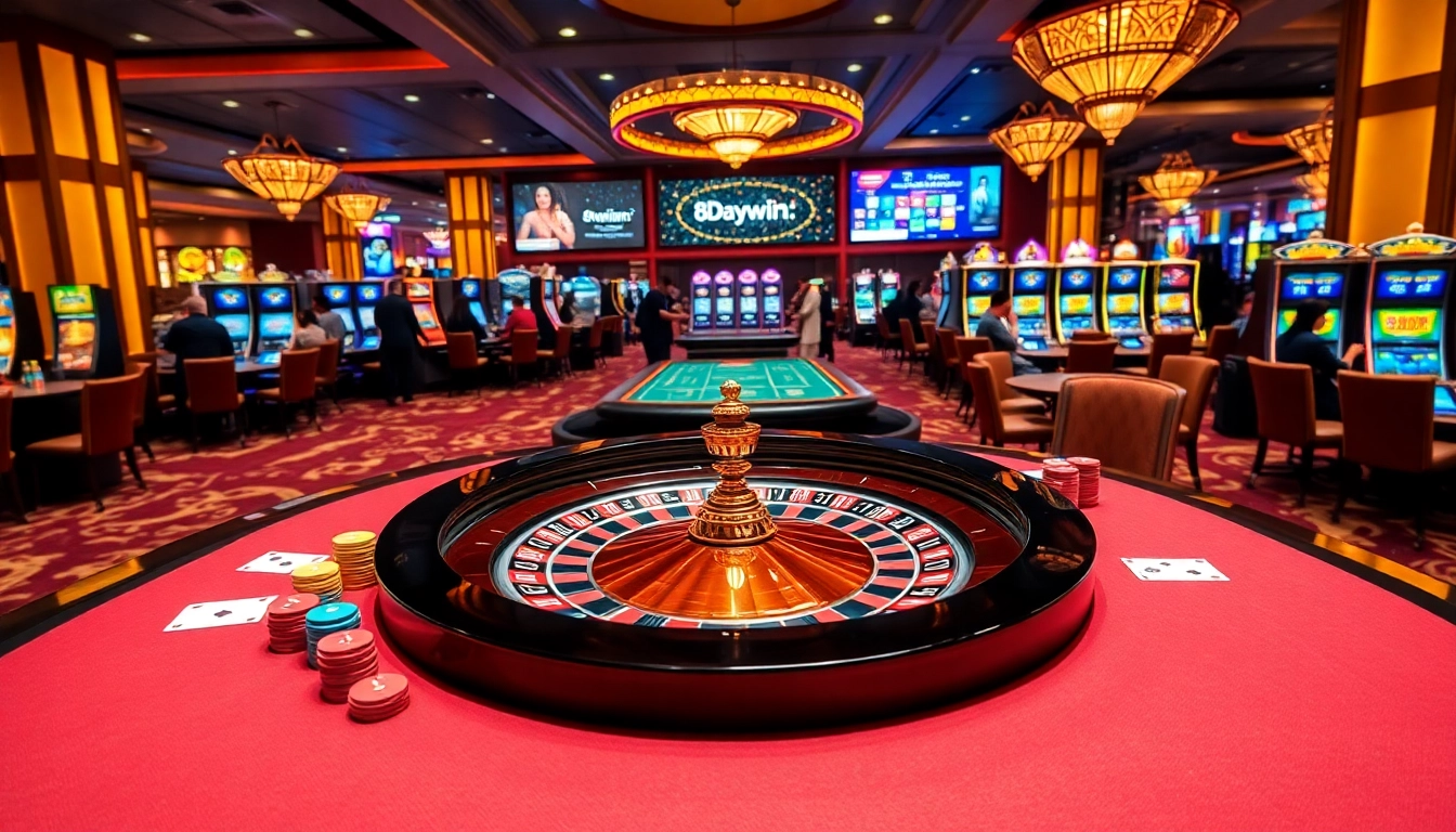 Experience the excitement of online gambling at 8daywin.live with vibrant casino visuals and action.