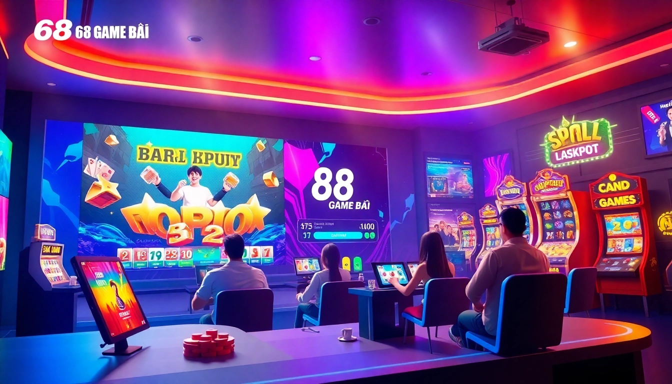 Engaging scene of players enjoying 68 Game Bài online platform with vibrant visuals and dynamic gaming elements.